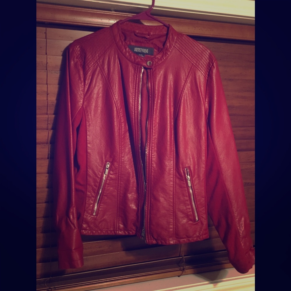 XL Kenneth Cole Red Leather Jacket